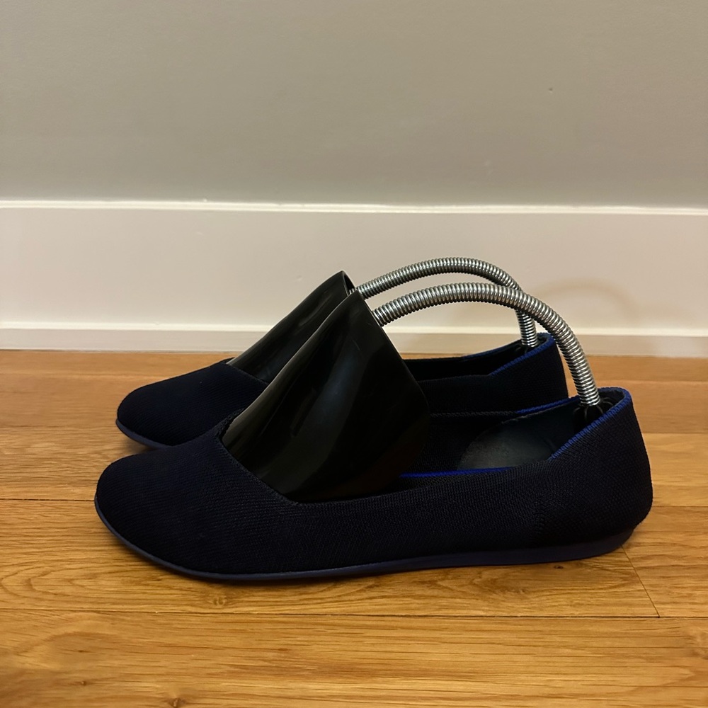 Rothy's Maritime Navy The Flat Round Toe Slip on Shoes Women's 10